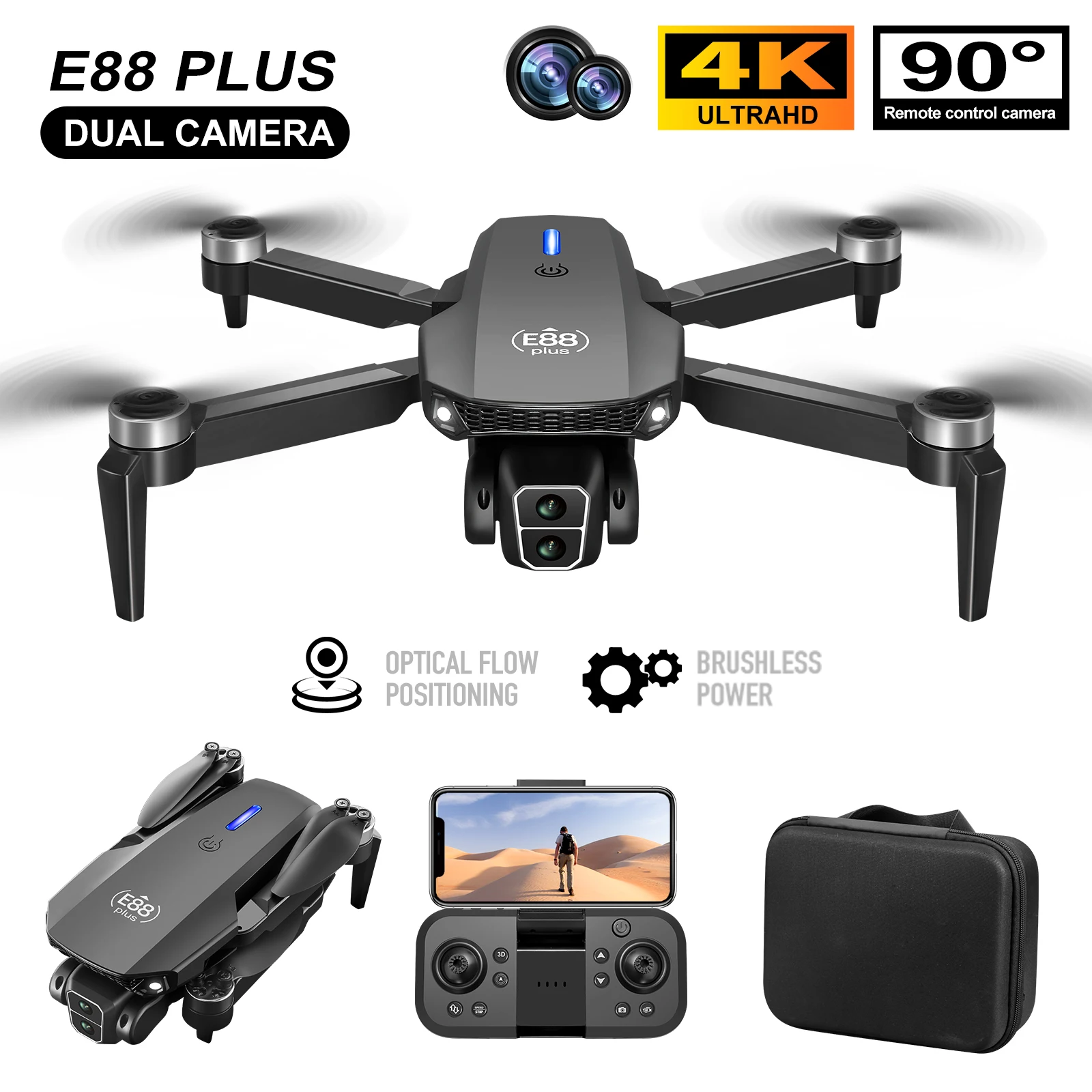 Drone Battery Case - 새로운 E88 Plus 쿼드콥터 드론: 90